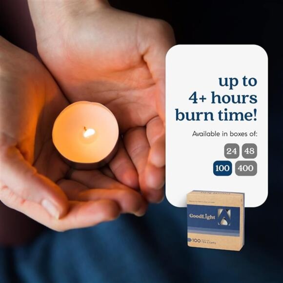 Natural Candles Paraffin-Free Tea Lights / 100-count Box - Picture 6 of 7